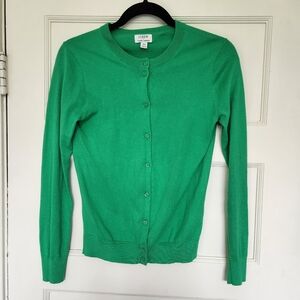 J. Crew Classic Cardigan Kelly Green Size XS